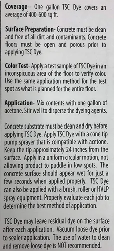 Miniatura 2 de El tinte para hormigón Ten Second Color (TSC) hace 1 galón de grado profesional y fácil de usar. Tinte de cemento semitransparente. Se seca en Crema