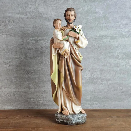 Miniatura 2 de BC Estatua Católica de San José y el Niño Jesús, Figura de Santo Católico, Regalo Religioso para el Día del Padre, Decoración Inspiradora