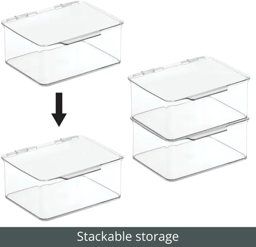 Miniatura 5 de mDesign Organizador de escritorio de plástico para el hogar y la oficina