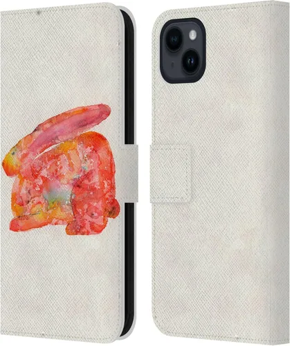 Miniatura 17 de Head Case Designs Officially Licensed Wyanne Blue Watercolour Bear Animals 2 Leather Wallet Case Compatible with Apple iPhone 15 Plus