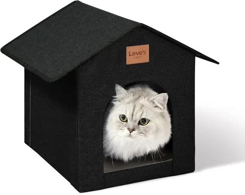 Love's cabin - Casa para gatos al aire libre resistente a la intemperie, aislada, para invierno, impermeable, para gatos de interior, refugio con