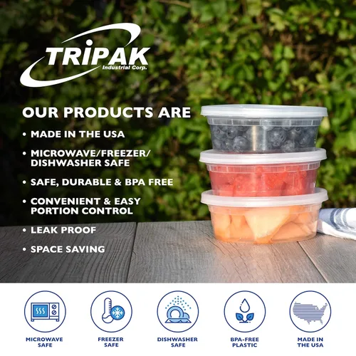 Miniatura 5 de TRiPAK TD40008 Contenedor de plástico con tapa, 8 oz. (Paquete de 240)