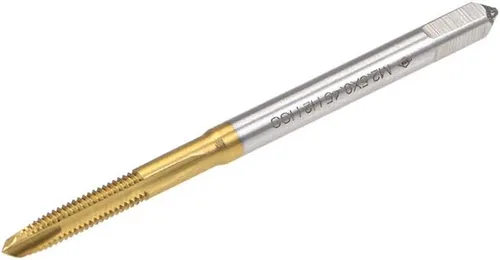 Miniatura 11 de uxcell Tapón de rosca de punta en espiral M2 x 0.4 rosca, roscas de tierra H2 3 flautas, acero de alta velocidad HSS 6542, recubierto de titanio