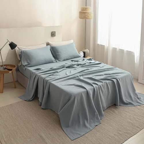Miniatura 8 de Simple&Opulence Sábana encimera de lino francés, 100% lino natural con lavado a la piedra tamaño Queen (90 x 102 pulgadas), ultra suave