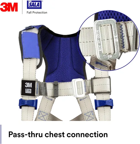 Miniatura 4 de 3M DBI-SALA ExoFit X100 - Arnés de seguridad para chaleco cómodo, protección contra caídas, OSHA, ANSI, uso general, 1 anillo en D, hebilla