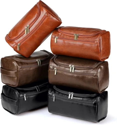 Miniatura 8 de Aliceset Juego de 6 bolsas de aseo de cuero para padrinos de boda con gancho, bolsa de cuero para propuesta de boda con asa lateral, regalo
