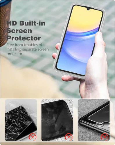 Miniatura 5 de FNTCASE Funda para Samsung Galaxy A15-5G: Funda para teléfono con protector de pantalla incorporado Funda protectora de silicona para teléfono