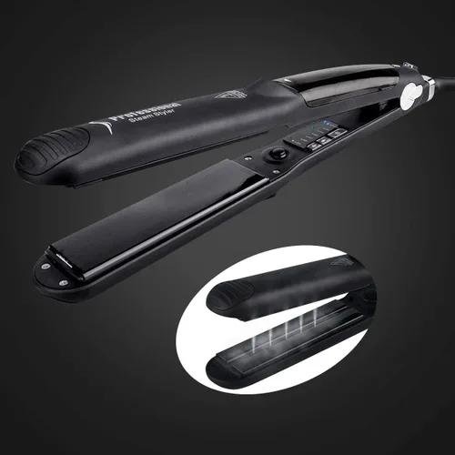 Miniatura 7 de DORISILK Plancha de vapor para cabello, plancha de vapor profesional para salón de belleza, turmalina, vapor de turmalina, plancha iónica de vapor 2