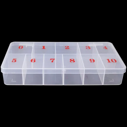 Miniatura 8 de Beauticom Caja organizadora de 10 puntas de arte de uñas vacías de Estados Unidos, color transparente, para puntas de uñas postizas, vitaminas