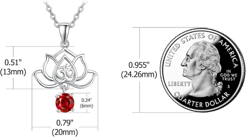 Miniatura 2 de TANGPOET Chakra Necklace Sterling Silver Lotus Pendant Necklace Healing Crystal Dragonfly Jewelry Birthday Christmas Gifts for Women Mom Daughter