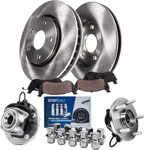 Miniatura 21 de Detroit Axle - Kit de frenos para 15-20 VW Passat, 12.28" delantero y 10.70" trasero rotores de freno de disco pastillas de freno de cerámica