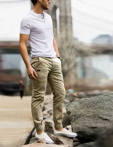 Miniatura 4 de Bilitry Pantalones deportivos chinos para hombre, pantalones cargo para senderismo, recreación al aire libre, pantalones de sarga para fitness