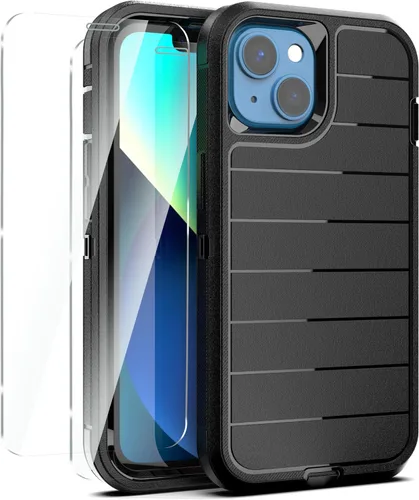 Miniatura 24 de YmhxcY Funda para iPhone 12/iPhone 12 Pro [2 Protectores de Pantalla de Vidrio Templado] Cubierta Duradera de 3 Capas A Prueba de Caídas/Funda