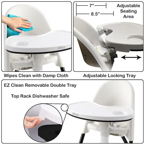 Miniatura 5 de Primo Cozy Tot - Silla alta plegable convertible de lujo y silla para niños pequeños, silla alta plegable portátil para bebé/niños pequeños, apta