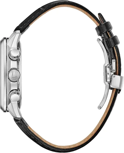 Miniatura 2 de Bulova Men's Classic Sutton 6-Hand Chronograph Calendar Big Date Leather Strap Quartz Watch, Domed Mineral Crystal, 44mm