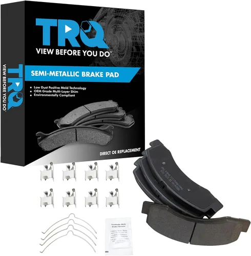 Miniatura 153 de TRQ Pastillas de freno delanteras semi metálicas compatibles con Ford Expedition 2018-2021 F-150 2018-2020 Lincoln Navigator 2018-2022