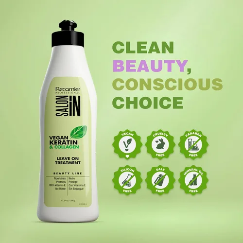 Miniatura 5 de Salon In by Recamier - Tratamiento sin enjuague de queratina vegana Tratamiento sin enjuague para el cabello con queratina vegana y colágeno