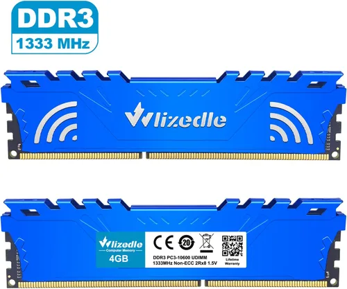 Miniatura 5 de DDR3 RAM 4GB 1333MHz CL9 UDIMM, módulo de memoria para ordenador de sobremesa PC3-10600 de 240 pines, 1,5 V, 2Rx8, doble rango, memoria RAM sin
