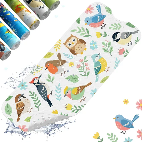 Miniatura 28 de XIYUNTE Alfombra de Baño para Bebé para Bañera Antideslizante Alfombra de Baño para Niños - 40''x16'' Extra Larga Alfombra de Bañera para Bebé