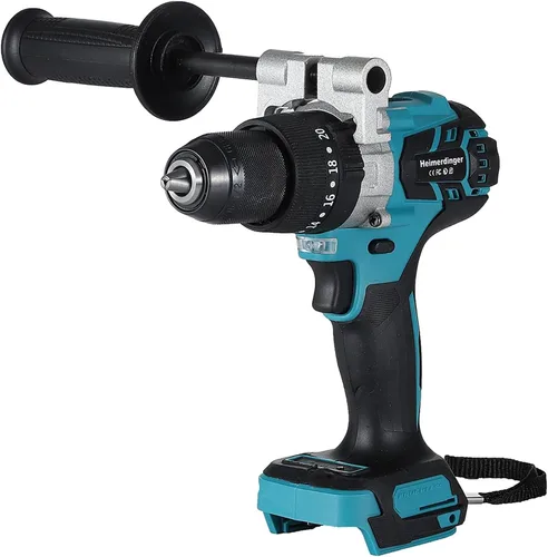 Miniatura 8 de Taladro inalámbrico de 354 en libras para batería Makita de 18 V, portabrocas sin llave de 3/8 pulgadas, 21+1 ajustes de par, 1980 RPM, luz LED