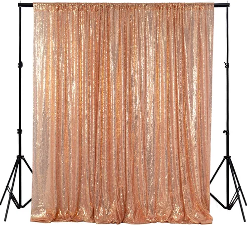 Miniatura 32 de ShinyBeauty PHOTOBOOTH - Fondo de tela de lentejuelas, telón de fondo de boda, telón de fondo óxido, cortinas de lentejuelas, cortinas de Negro