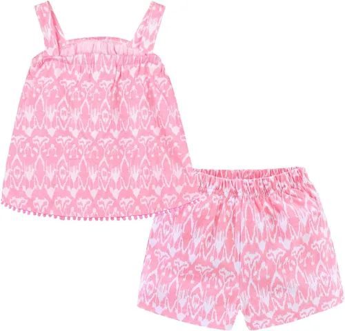 Miniatura 98 de LittleSpring Conjunto de verano para niñas con camiseta sin mangas y pantalones cortos florales