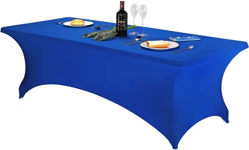 Miniatura 165 de FORLIFE - Funda de mesa de elastano, mantel ajustado de 4 pies para mesas rectangulares, funda elástica para patio, universal para bodas, banquetes