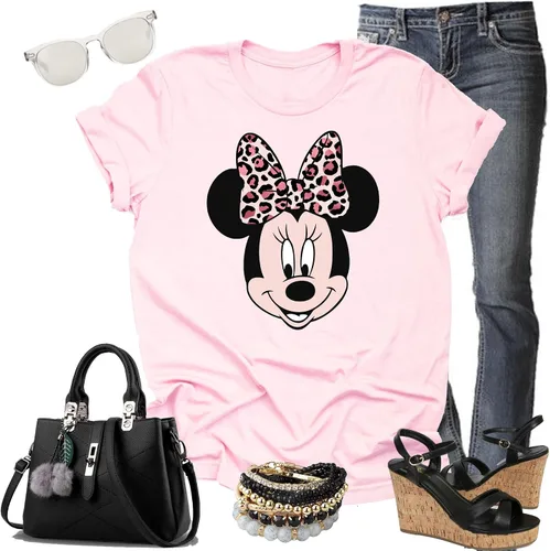 Miniatura 3 de Camisa de manga corta con estampado de leopardo y Minnie y retrato, camisa de safari