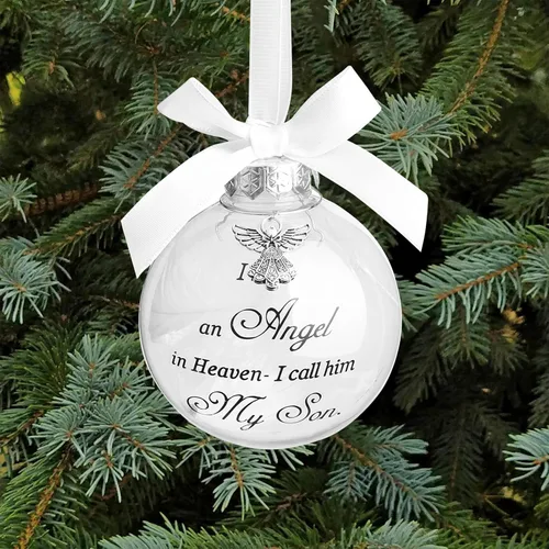 Miniatura 9 de Adorno de ángel conmemorativo de Navidad con diseño de bola de plumas con texto en inglés "I Have an Angel in Heaven I Call Her Aunt Family
