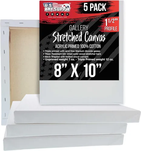 Miniatura 15 de U.S. Art Supply Lienzo grande estirado para pintar de 16 x 20 pulgadas, profundidad de galería, 1-1/2 pulgadas de grosor, paquete de 3 – 12 onzas