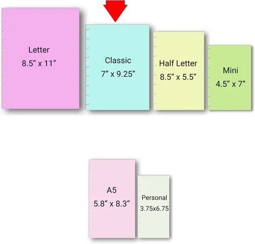 Miniatura 6 de Páginas de notas en cuadrícula se adaptan a 9 discos de planificadores clásicos Happy Planner, recambios de notas, insertos preperforados para Happy
