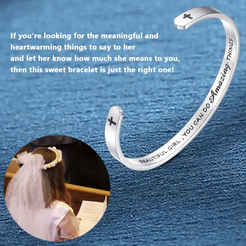 Miniatura 3 de Pulseras grabadas personalizadas para niñas y mujeres, regalos de joyería para hija, nieta, esposa, mamá, hermana cristiana, amigas, compañeras