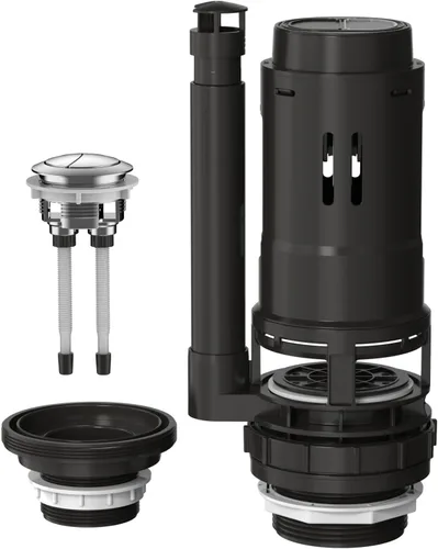 Miniatura 12 de R&T Válvula de descarga doble de 3 pulgadas con botón superior, kit de reparación de inodoro en el tanque interior, kit de repuesto de válvula
