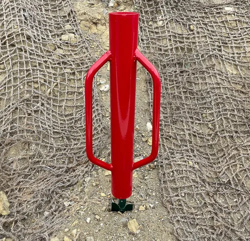 Miniatura 4 de Sandbaggy Varilla manual de 15.5 libras Rojo Poste T y U Post Driver Pounder 30% más pesado que la competencia Se adapta a postes de hasta
