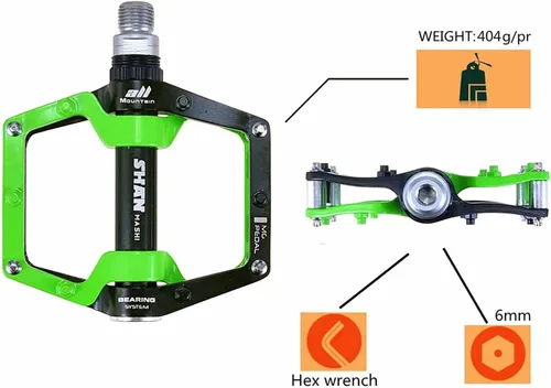 Miniatura 3 de Bicicleta de montaña MTB Pedales Aluminio Bicicleta BMX Pedal plano con pernos antideslizantes extraíbles 9/16