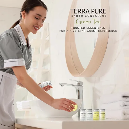 Miniatura 8 de Terra Pure Juego de jabones y artículos de tocador para hotel a granel Kit de amenidades 1-Shoppe Champú y acondicionador de 1 oz, gel de baño