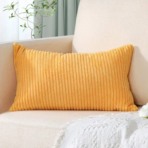Miniatura 88 de Artscope Fundas de Almohada de Pana a Rayas Acogedoras Súper Suaves Decorativas Cuadradas Fundas de Cojín para Sofá Sillón Dormitorio Decoración