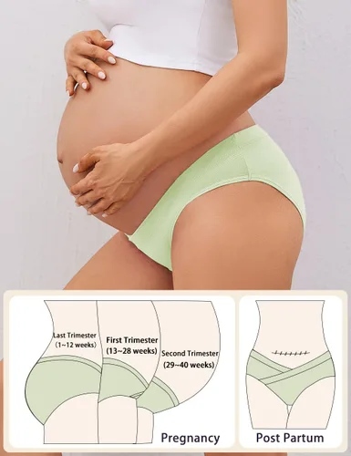 Miniatura 4 de Molasus Ropa interior de maternidad cruzada de algodón debajo de la protuberancia de embarazo Bikinis Bragas