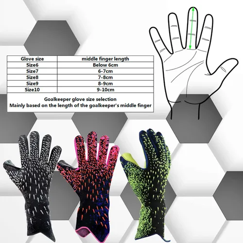 Miniatura 2 de Guantes de portero de fútbol, guantes de entrenamiento de portero, agarre fuerte, antideslizantes y transpirables para adultos y niños Negro