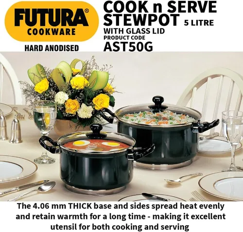 Miniatura 4 de Hawkins Futura - Olla anodizada dura con tapa de cristal, 5 litros