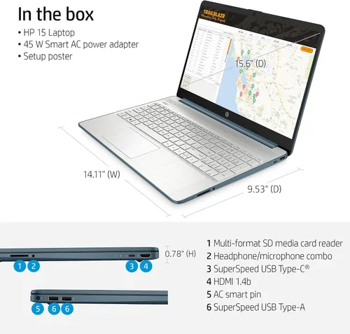 Miniatura 3 de HP Laptop empresarial FHD 2022 de 15.6 pulgadas, CPU AMD Ryzen 5 5500U de 6 núcleos (Beat i7-1160G7, hasta 4 GHz), 16 GB de RAM, SSD PCIe NVMe