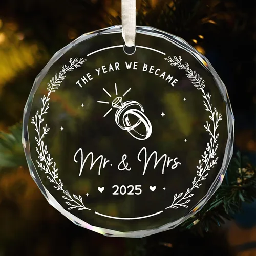 Adorno de Navidad 2025, regalos de boda, adorno de boda de matrimonio de señor y señora 2025 – Regalo para nuevas parejas, novia, novio, despedida