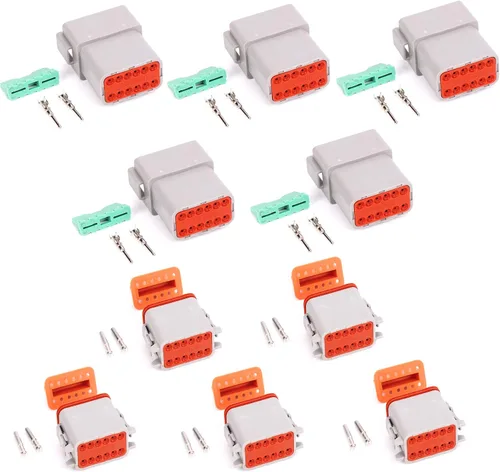 Miniatura 10 de 5 Sets 2Pin DT Conector kit impermeable sellado enchufe eléctrico carcasa Cable Dt Conector 22-16AWG DT04-2P DT06-2S (negro)