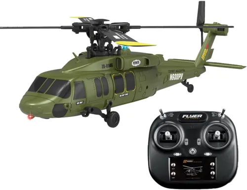 Miniatura 2 de Hanll Black Hawk K200 6CH Simulación Helicóptero RC con motor sin escobillas, flujo óptico y retención de altitud, vuelo invertido de una tecla