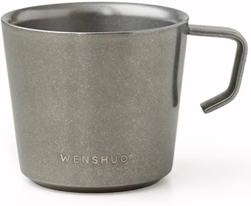 Miniatura 8 de WENSHUO Taza al aire libre,Taza de camping pequeña con aislamiento de doble pared,Acero inoxidable Vintage,11 fl oz (11.0 fl oz)