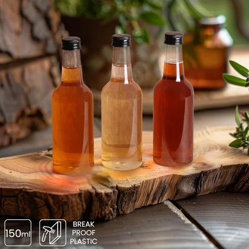Miniatura 2 de BELLE VOUS Botellas pequeñas de licor (paquete de 24) – Botella de alcohol vacía de plástico reutilizable de 5 onzas líquidas con tapa de rosca