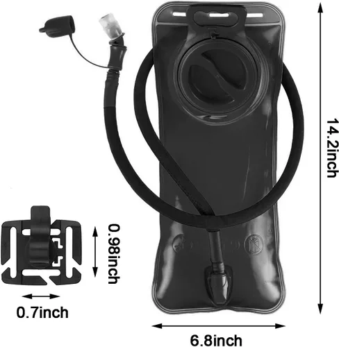 Miniatura 2 de Bolsa de hidratación de 1.5L-2L-3L, depósito de agua a prueba de fugas con funda aislada, bolsa de almacenamiento de agua militar sin BPA, bolsa