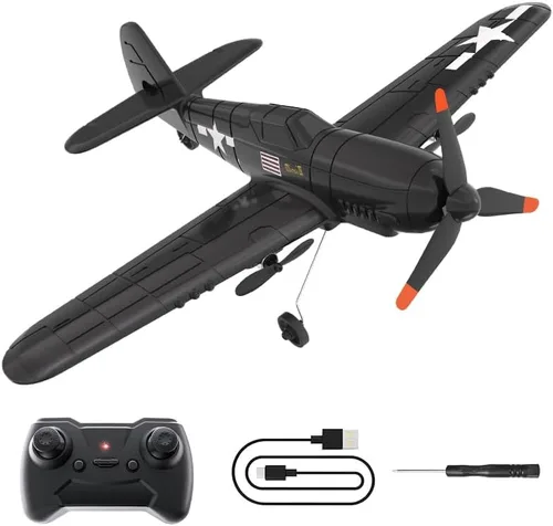 XOS Avión planeador de avión sin escobillas para adultos, control remoto, eléctrico, acrobático, RTF, avión con luz colorida, avión de pasatiempo