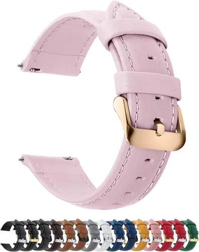 Miniatura 17 de Fullmosa Correa de reloj de piel de liberación rápida para hombres y mujeres, correas de repuesto de ancho 0.472 in, 0.551 in, 0.630 in, 0.709 in