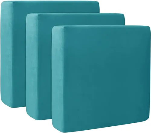 Miniatura 46 de Fundas de cojín de terciopelo para sofá, funda elástica para cojín de sofá suave, protector de muebles extraíble y lavable para sala de estar, Negro